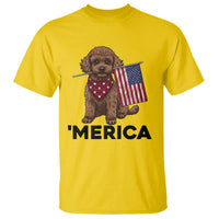 Patriotic Poodle Mom Dad Gift T Shirt Merica 4th Of July