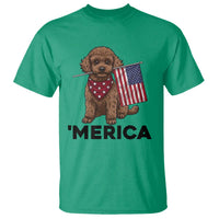 Patriotic Poodle Mom Dad Gift T Shirt Merica 4th Of July