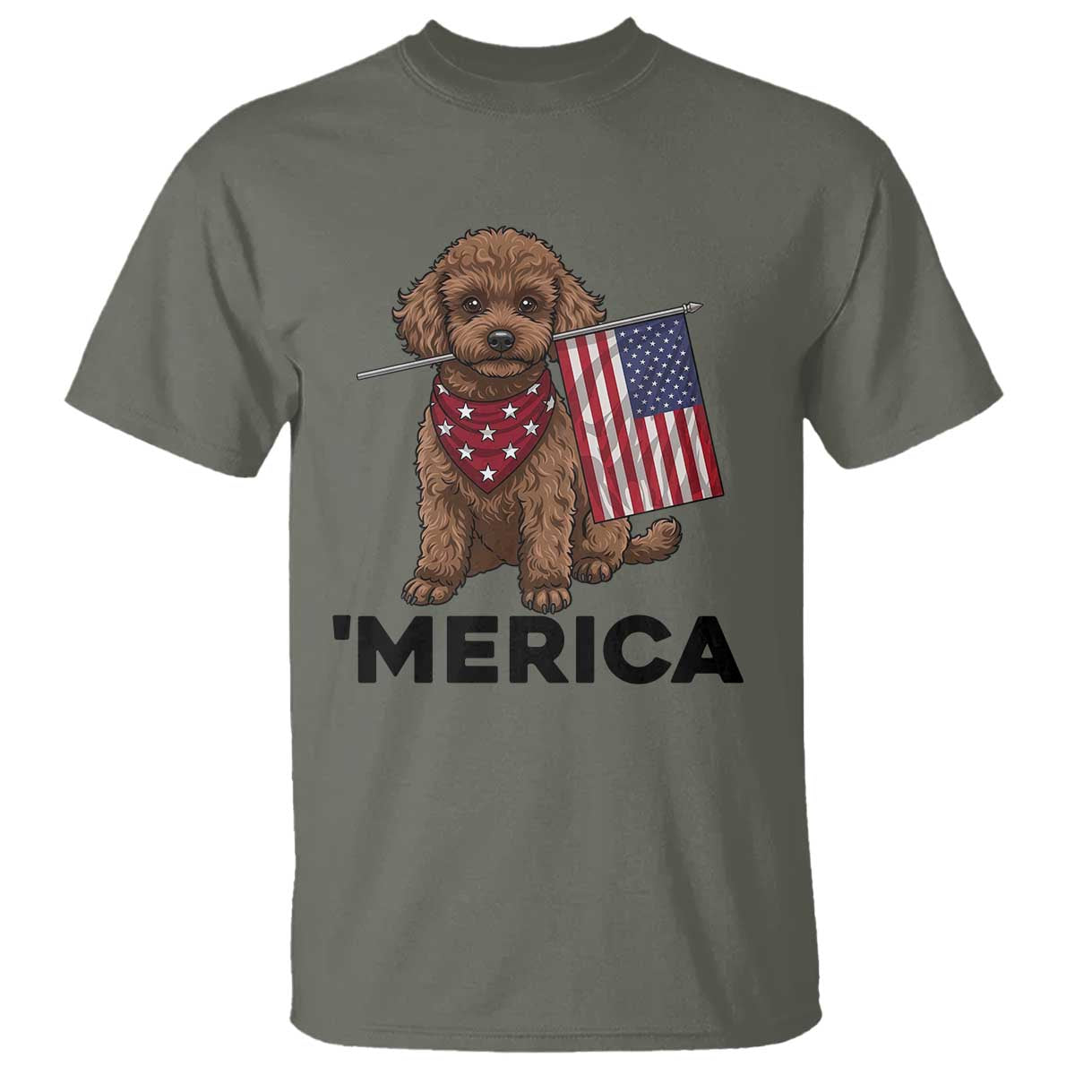 Patriotic Poodle Mom Dad Gift T Shirt Merica 4th Of July
