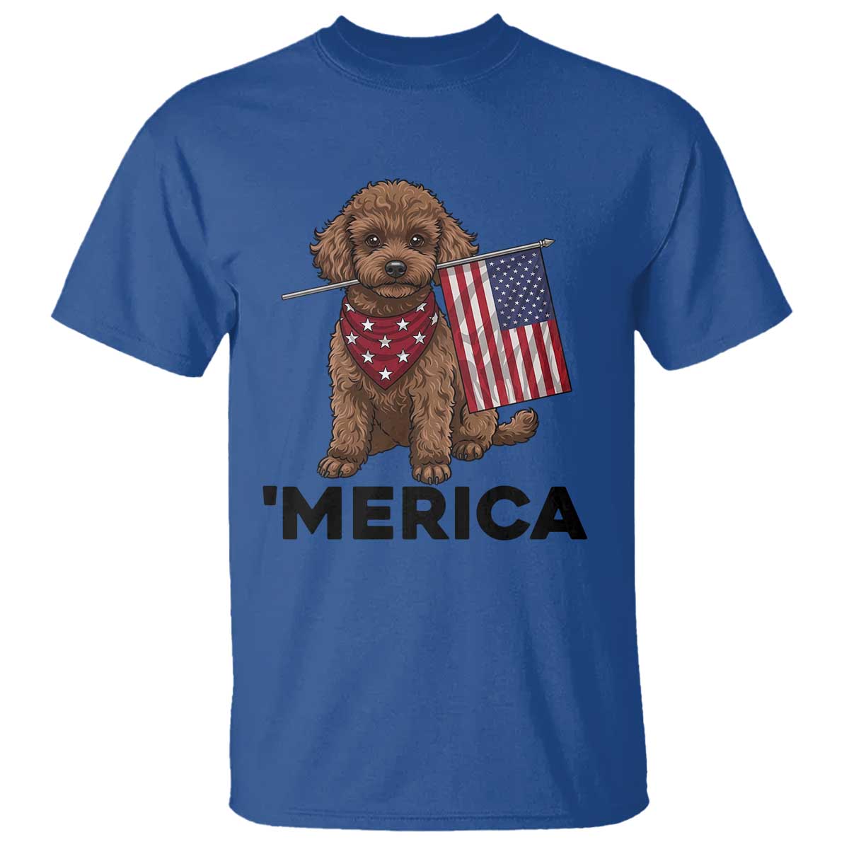 Patriotic Poodle Mom Dad Gift T Shirt Merica 4th Of July