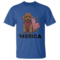 Patriotic Poodle Mom Dad Gift T Shirt Merica 4th Of July
