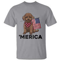 Patriotic Poodle Mom Dad Gift T Shirt Merica 4th Of July