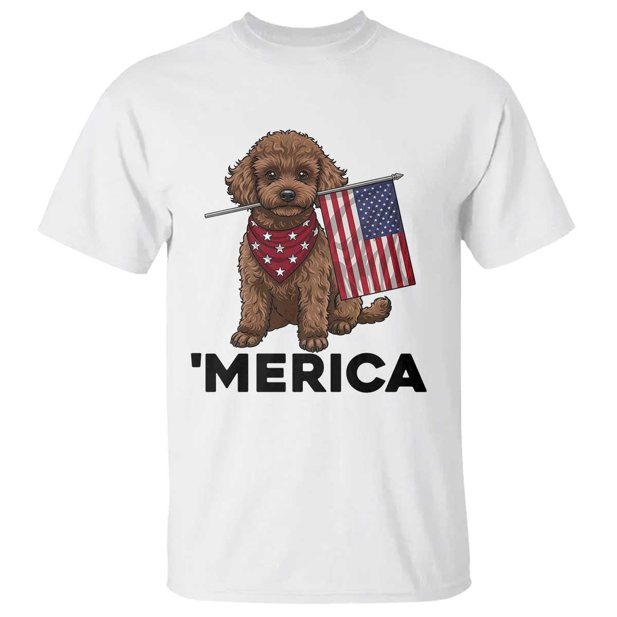 Patriotic Poodle Mom Dad Gift T Shirt Merica 4th Of July