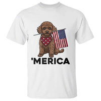 Patriotic Poodle Mom Dad Gift T Shirt Merica 4th Of July