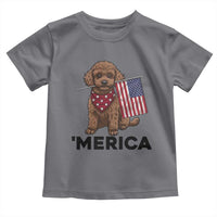 Patriotic Poodle Mom Dad Gift Toddler T Shirt Merica 4th Of July