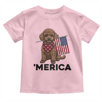 Patriotic Poodle Mom Dad Gift Toddler T Shirt Merica 4th Of July