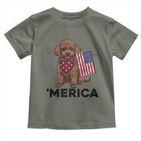 Patriotic Poodle Mom Dad Gift Toddler T Shirt Merica 4th Of July