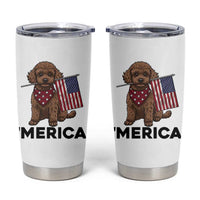 Patriotic Poodle Mom Dad Gift Tumbler Cup Merica 4th Of July