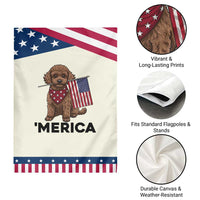 Poodle Mom Dad Gift Patriotic Garden Flag Merica 4th Of July