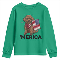 Patriotic Poodle Mom Dad Gift Youth Sweatshirt Merica 4th Of July