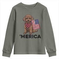 Patriotic Poodle Mom Dad Gift Youth Sweatshirt Merica 4th Of July