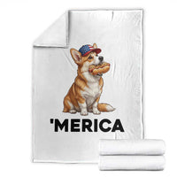 Funny Merica Corgi Lover 4th Of July Throw Blanket Patriotic Dog Gift