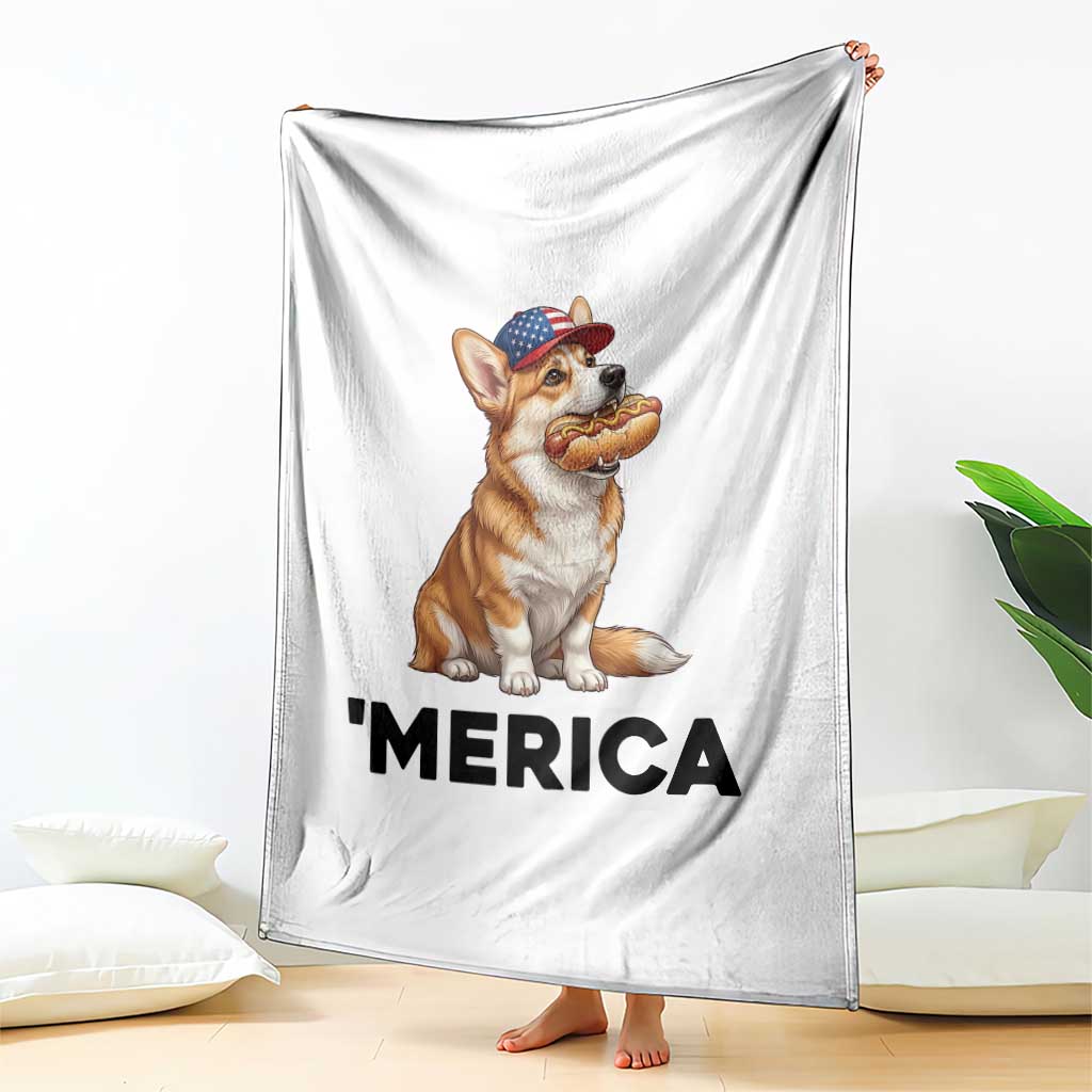 Funny Merica Corgi Lover 4th Of July Throw Blanket Patriotic Dog Gift