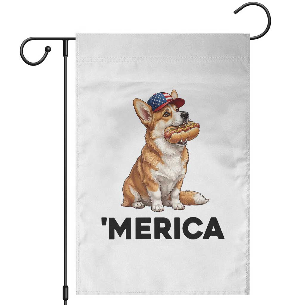 Funny Merica Corgi Lover 4th Of July Garden Flag Patriotic Dog Gift