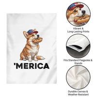 Funny Merica Corgi Lover 4th Of July Garden Flag Patriotic Dog Gift