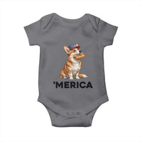 Funny Merica Corgi Lover 4th Of July Baby Onesie Patriotic Dog Gift