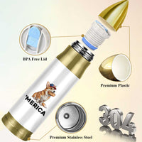 Funny Merica Corgi Lover 4th Of July Bullet Tumbler Patriotic Dog Gift