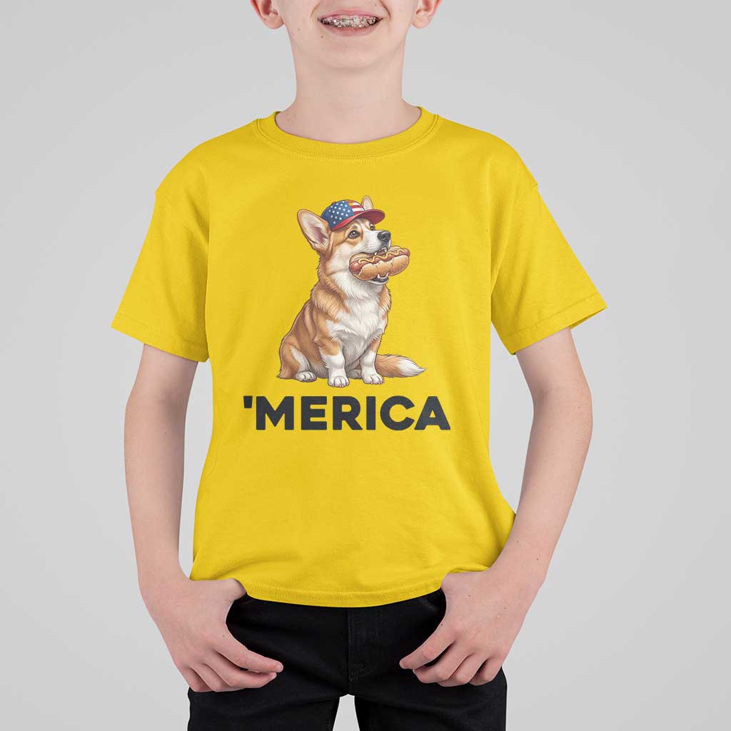 Funny Merica Corgi Lover 4th Of July T Shirt For Kid Patriotic Dog Gift