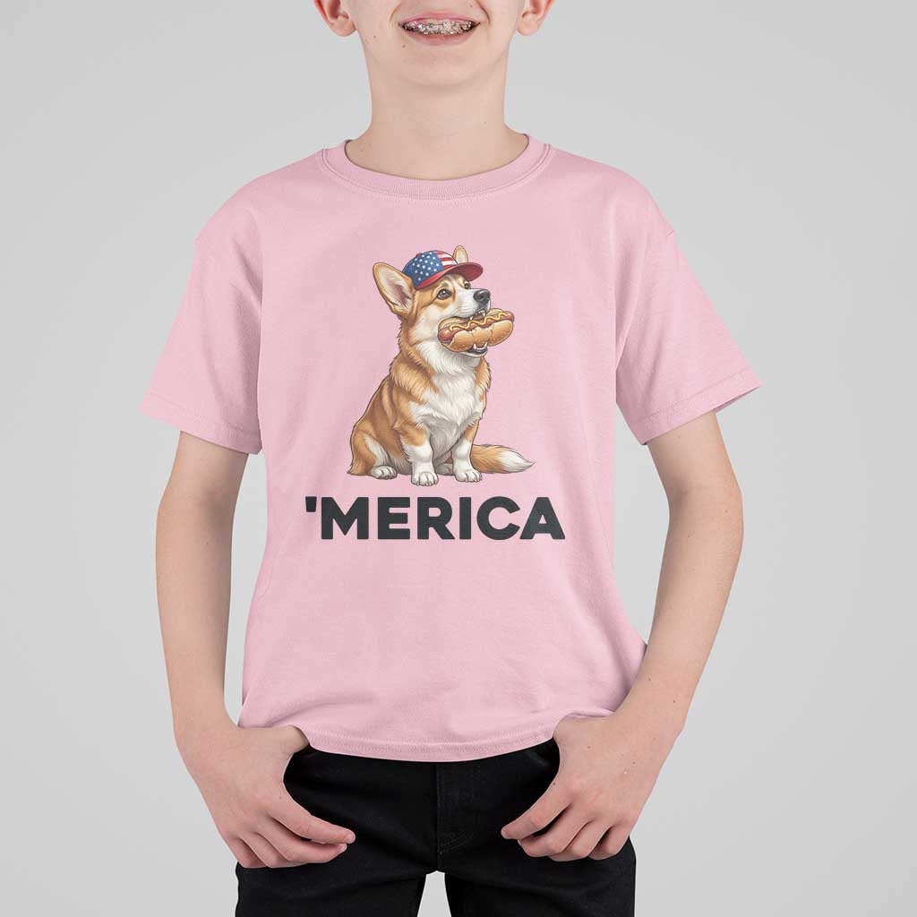 Funny Merica Corgi Lover 4th Of July T Shirt For Kid Patriotic Dog Gift