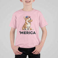 Funny Merica Corgi Lover 4th Of July T Shirt For Kid Patriotic Dog Gift