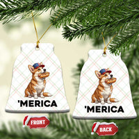 Funny Merica Corgi Lover 4th Of July Ceramic Ornament Patriotic Dog Gift
