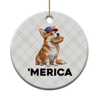 Funny Merica Corgi Lover 4th Of July Ceramic Ornament Patriotic Dog Gift