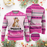 Funny Merica Corgi Lover 4th Of July Ugly Christmas Sweater Patriotic Dog Gift