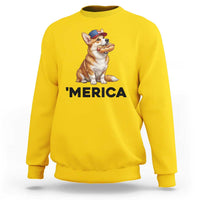 Funny Merica Corgi Lover 4th Of July Sweatshirt Patriotic Dog Gift