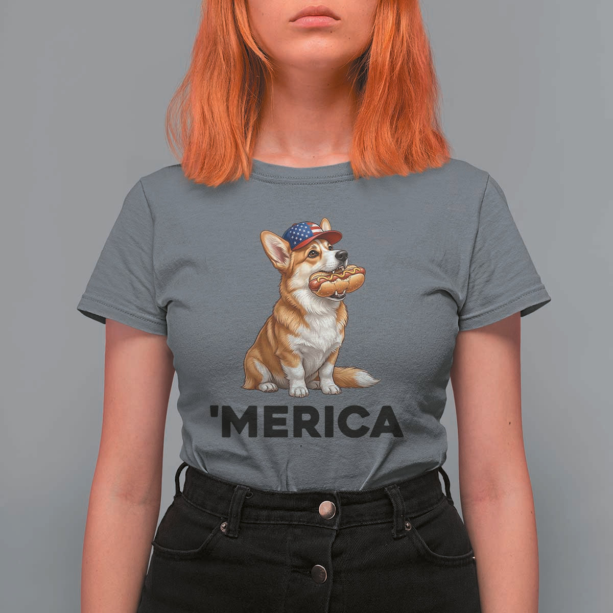 Funny Merica Corgi Lover 4th Of July T Shirt For Women Patriotic Dog Gift