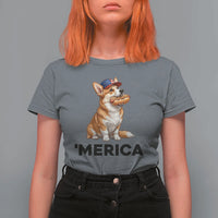 Funny Merica Corgi Lover 4th Of July T Shirt For Women Patriotic Dog Gift