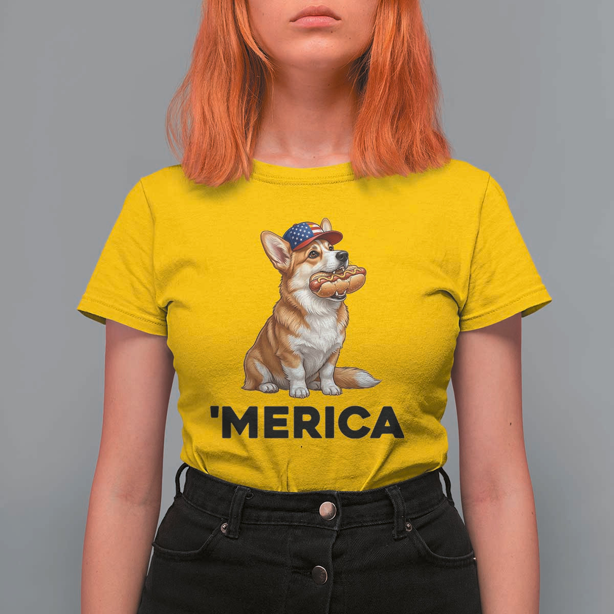 Funny Merica Corgi Lover 4th Of July T Shirt For Women Patriotic Dog Gift