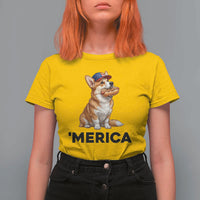 Funny Merica Corgi Lover 4th Of July T Shirt For Women Patriotic Dog Gift