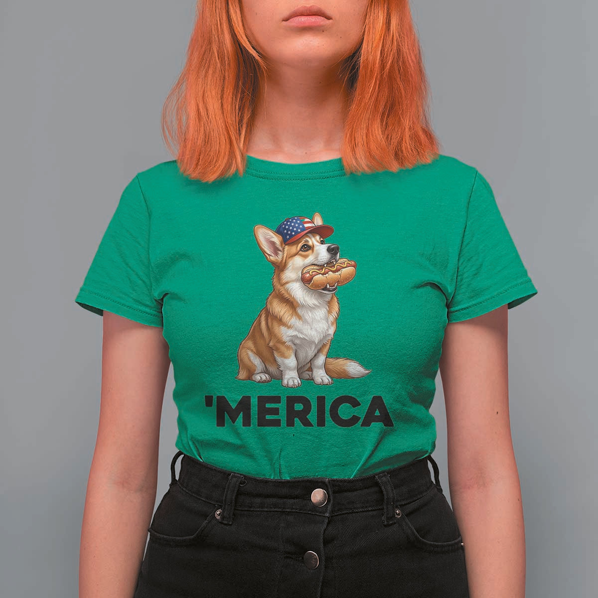 Funny Merica Corgi Lover 4th Of July T Shirt For Women Patriotic Dog Gift