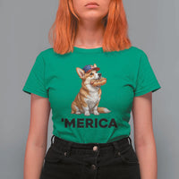 Funny Merica Corgi Lover 4th Of July T Shirt For Women Patriotic Dog Gift