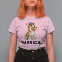 Funny Merica Corgi Lover 4th Of July T Shirt For Women Patriotic Dog Gift