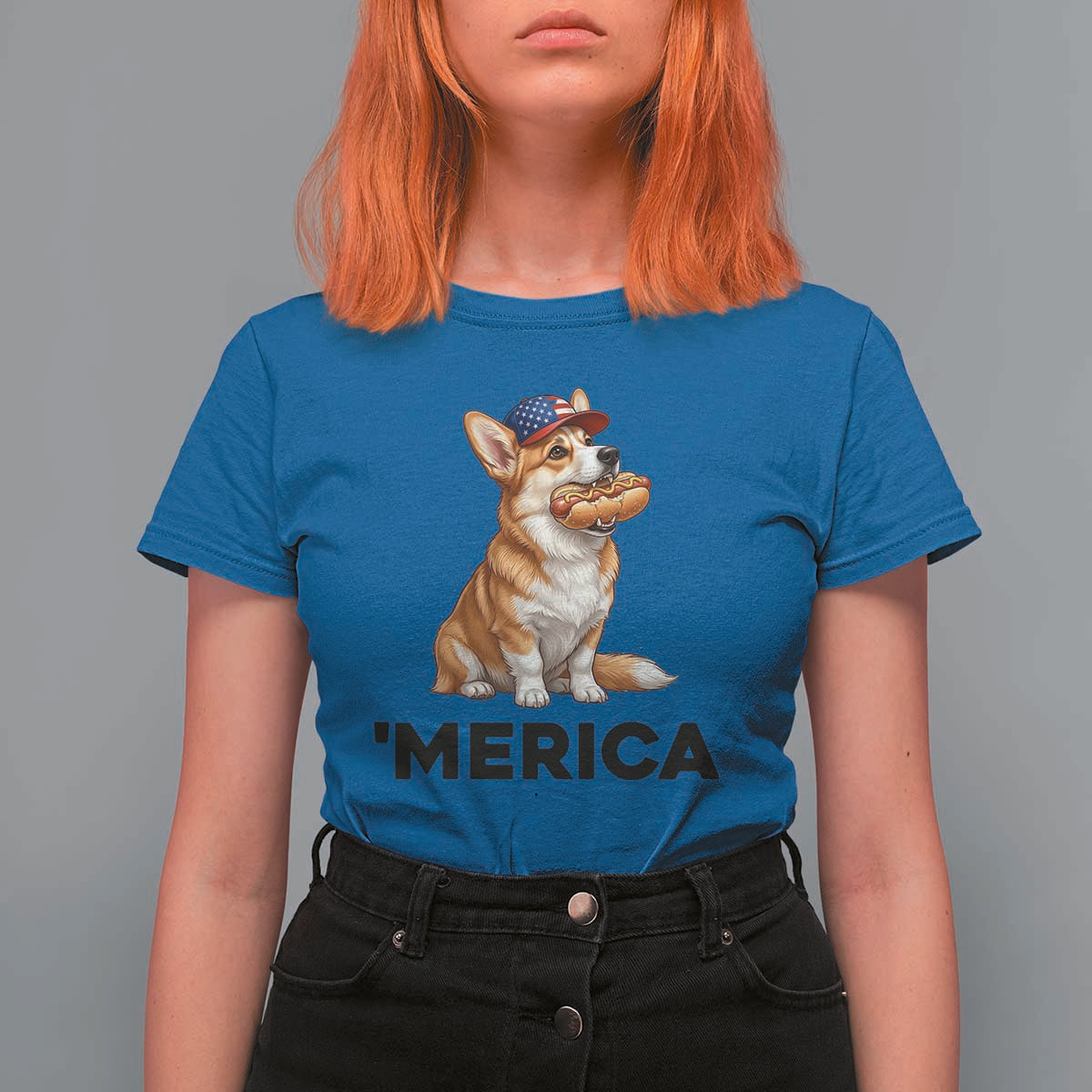 Funny Merica Corgi Lover 4th Of July T Shirt For Women Patriotic Dog Gift