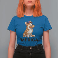 Funny Merica Corgi Lover 4th Of July T Shirt For Women Patriotic Dog Gift