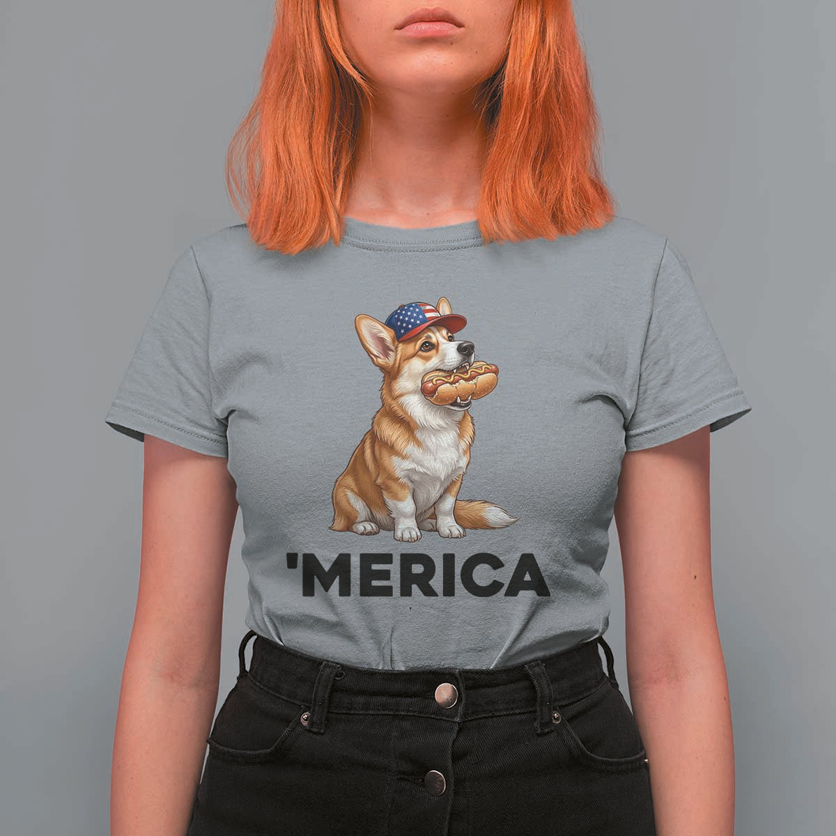 Funny Merica Corgi Lover 4th Of July T Shirt For Women Patriotic Dog Gift