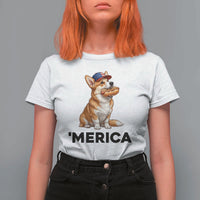 Funny Merica Corgi Lover 4th Of July T Shirt For Women Patriotic Dog Gift