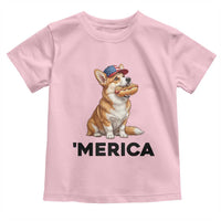 Funny Merica Corgi Lover 4th Of July Toddler T Shirt Patriotic Dog Gift