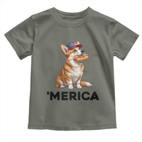 Funny Merica Corgi Lover 4th Of July Toddler T Shirt Patriotic Dog Gift
