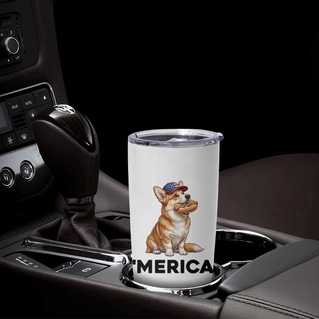 Funny Merica Corgi Lover 4th Of July Tumbler Cup Patriotic Dog Gift