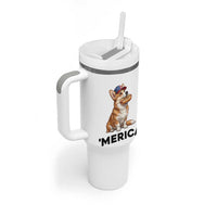 Funny Merica Corgi Lover 4th Of July Tumbler With Handle Patriotic Dog Gift