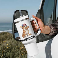 Funny Merica Corgi Lover 4th Of July Tumbler With Handle Patriotic Dog Gift