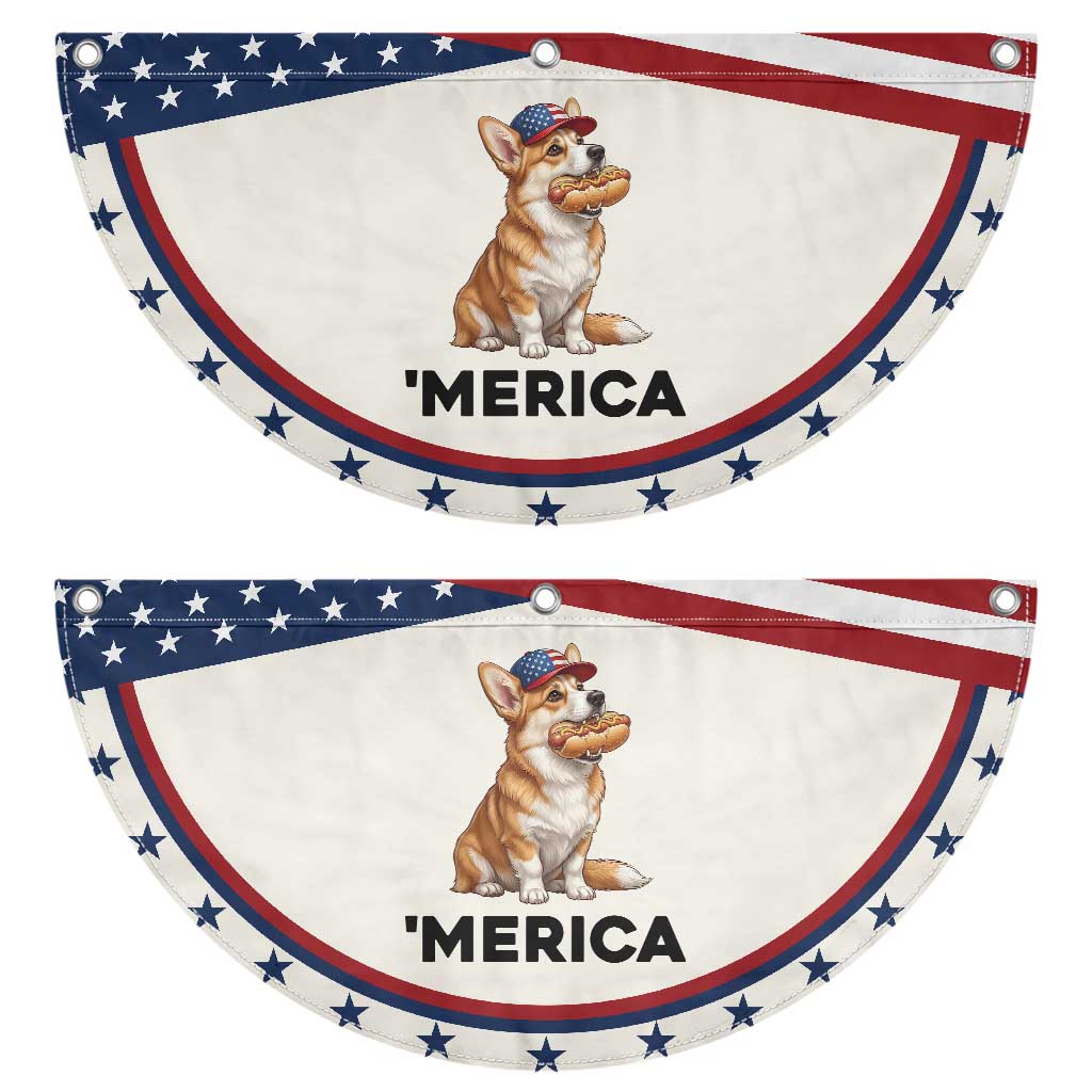 Funny Merica Corgi Lover 4th Of July Patriotic Fan Flag Dog Mom Dad Gift