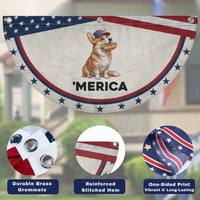 Funny Merica Corgi Lover 4th Of July Patriotic Fan Flag Dog Mom Dad Gift