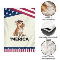 Funny Merica Corgi Lover 4th Of July Patriotic Garden Flag Dog Mom Dad Gift