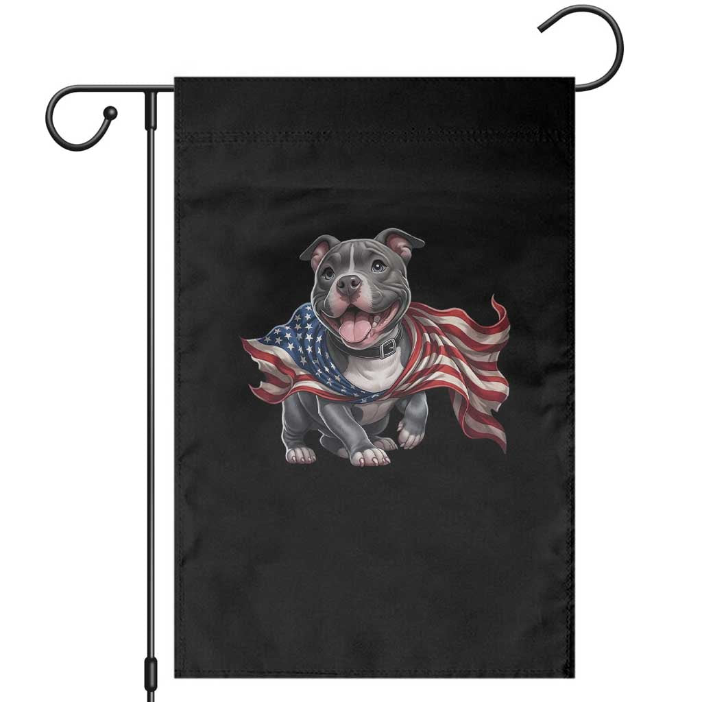 Patriotic Pitbull Dog USA Flag Garden Flag 4th Of July Pride