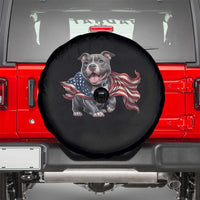 Patriotic Pitbull Dog USA Flag Spare Tire Cover 4th Of July Pride