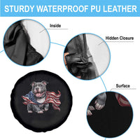 Patriotic Pitbull Dog USA Flag Spare Tire Cover 4th Of July Pride